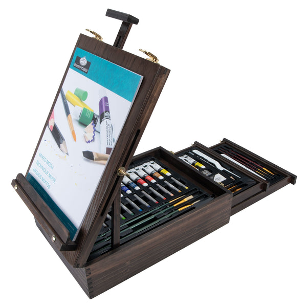 Royal And Langnickel REA6023 | Royal & Langnickel 104pc Mixed Media Artist Easel Set Espresso Series