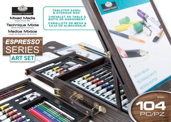 royal and langnickel REA6023 | Royal & Langnickel 104pc Mixed Media Artist Easel Set Espresso Series