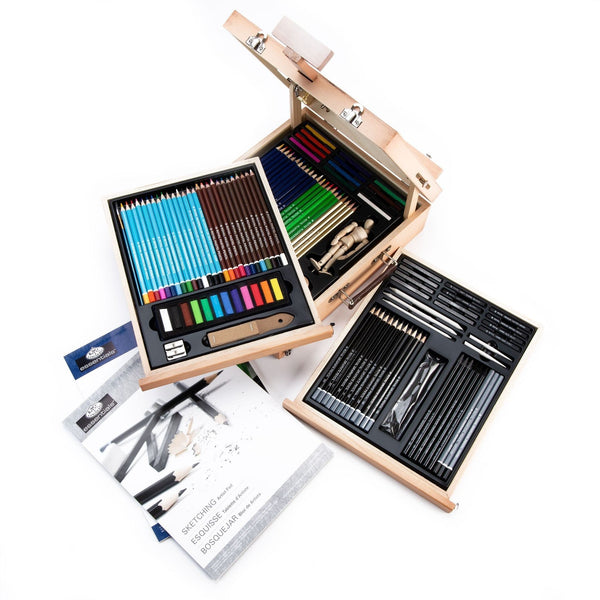 Royal And Langnickel REA6250 | Sketching & Drawing Artist Easel Set - 124pc