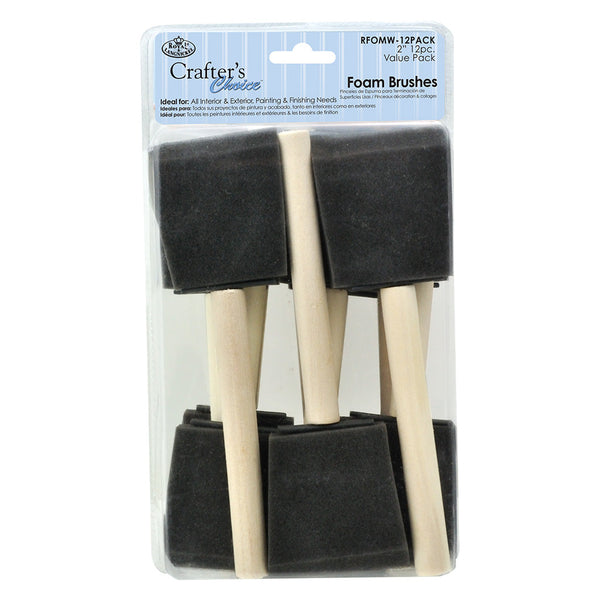 royal and langnickel RFOMW-12PACK | Crafter's Choice™ 12pc 2" Foam Brush Set