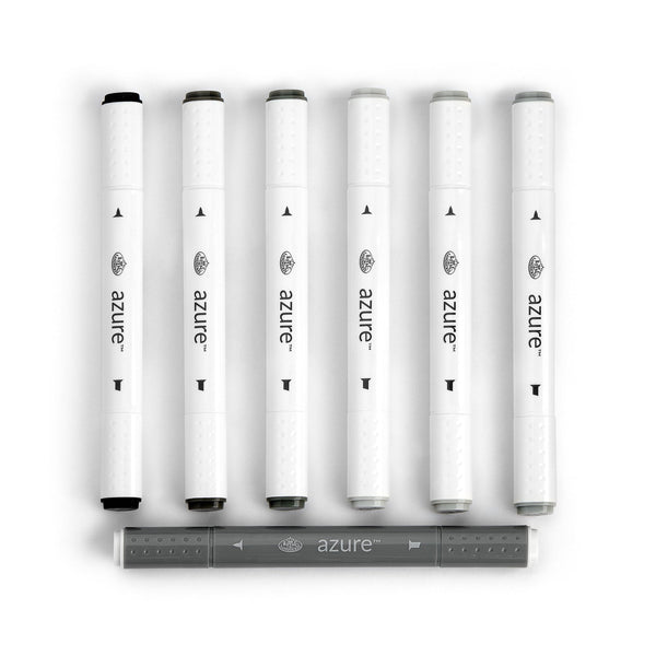 Royal And Langnickel RM-904GRY | Azure™ 7pc Grayscale Color Marker Set