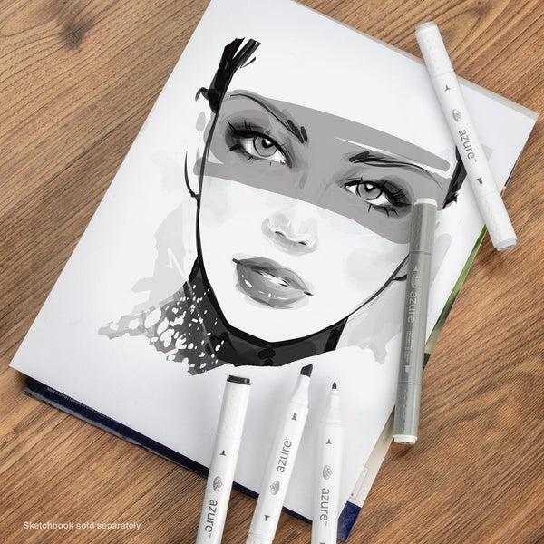 Royal And Langnickel RM-904GRY | Azure™ 7pc Grayscale Color Marker Set