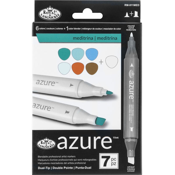 royal and langnickel RM-911MED | Azure™ 7pc Meditrina Color Marker Set