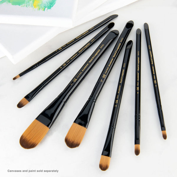Royal And Langnickel RMAJ-302 | Majestic™ Standard Handle 7pc Filbert & Oval Wash Brush Set