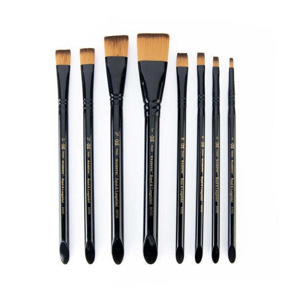 Royal And Langnickel RMAJ-303 | Majestic™ Standard Handle 8pc Flat/Shader Brush Set