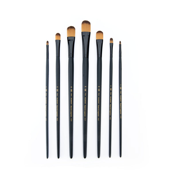 Royal And Langnickel RMAJ-403 | Majestic™ 7pc Long Handle Acrylic & Oil Filbert Brush Set