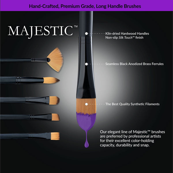 Royal And Langnickel RMAJ-405 | Majestic™ 7pc Long Handle Acrylic & Oil Bright Brush Set