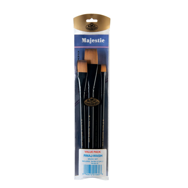 royal and langnickel RMAJ-WASH | Majestic™ Standard Handle 4pc Glaze/Wash Brush Set