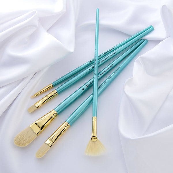Royal And Langnickel RMEN-SET381 | Menta™ 5pc Synthetic White Bristle Variety Acrylic & Oil Brush Set 381