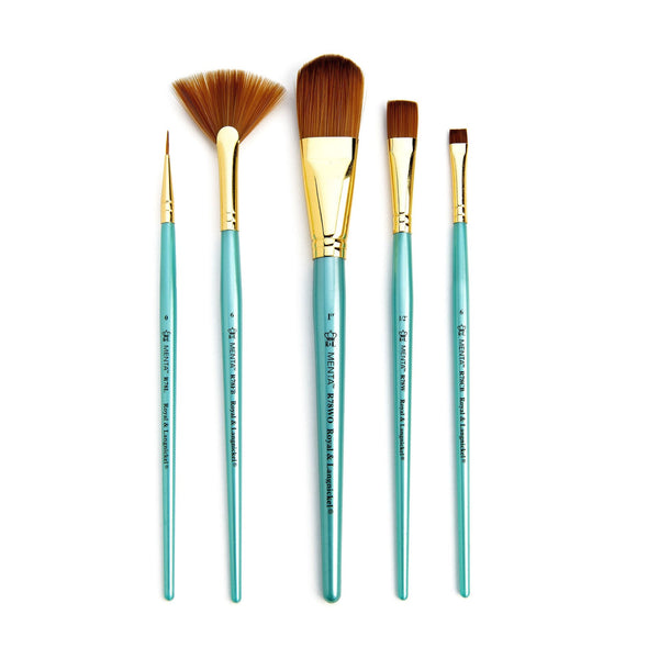 Royal And Langnickel RMEN-SET781 | Menta™ 5pc Synthetic Sable Variety Acrylic Brush Set 781