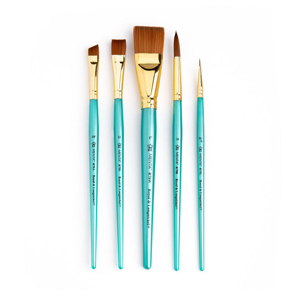 Royal And Langnickel RMEN-SET782 | Menta™ 5pc Synthetic Sable Variety Acrylic Brush Set 782