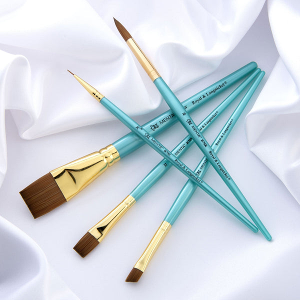 Royal And Langnickel RMEN-SET782 | Menta™ 5pc Synthetic Sable Variety Acrylic Brush Set 782