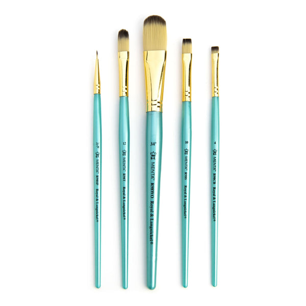 Royal And Langnickel RMEN-SET981 | Menta™ 5pc Synthetic Blend Variety Acrylic Brush Set 981