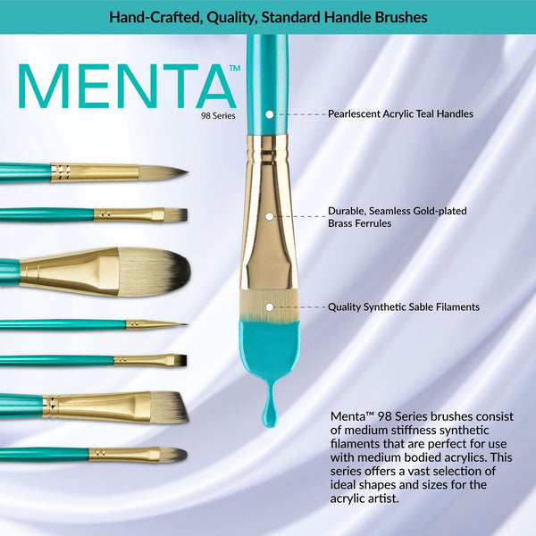 Royal And Langnickel RMEN-SET982 | Menta™ 5pc Synthetic Blend Variety Acrylic Brush Set 982