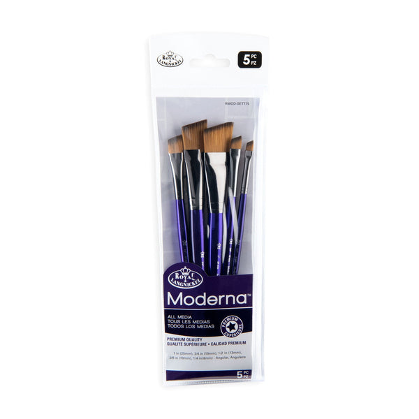 royal and langnickel RMOD-SET775 | Moderna™ 5pc All Media Angular Brush Set 775
