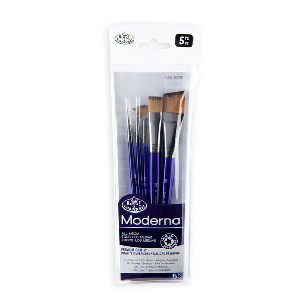 royal and langnickel RMOD-SET778 | Moderna™ 5pc All Media Variety Brush Set 778