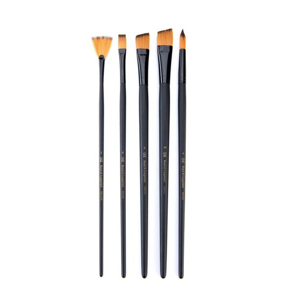 Royal And Langnickel RSET-4302 | Essentials™ 5pc Gold Taklon Variety Brush Set 4302