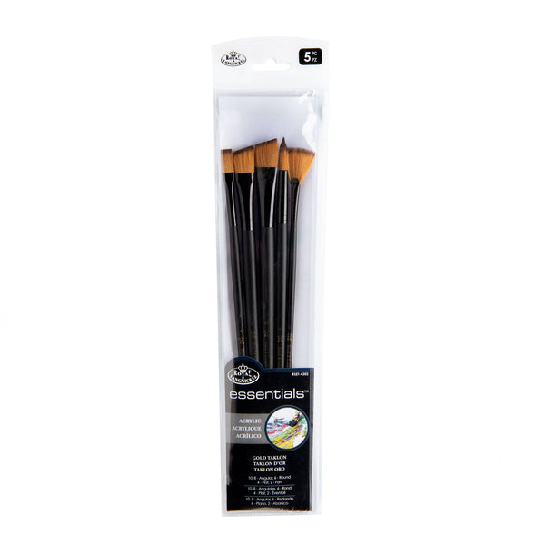 royal and langnickel RSET-4302 | Essentials™ 5pc Gold Taklon Variety Brush Set 4302