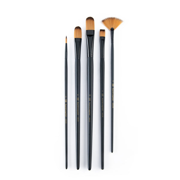 Royal And Langnickel RSET-4303 | Essentials™ 5pc Gold Taklon Variety Brush Set 4303