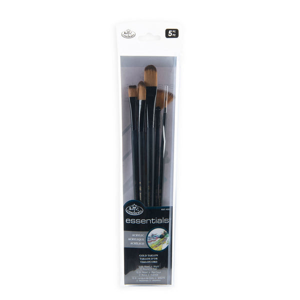 royal and langnickel RSET-4303 | Essentials™ 5pc Gold Taklon Variety Brush Set 4303