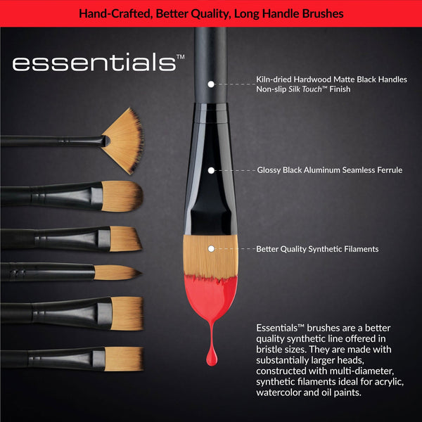 Royal And Langnickel RSET-4304 | Essentials™ 5pc Gold Taklon Variety Brush Set 4304