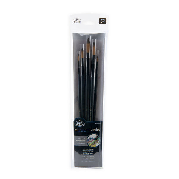 royal and langnickel RSET-4305 | Essentials™ 5pc Gold Taklon Variety Brush Set 4305