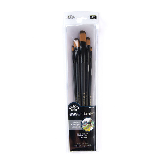 royal and langnickel RSET-4306 | Essentials™ 5pc Gold Taklon Variety Brush Set 4306