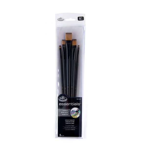 royal and langnickel RSET-4307 | Essentials™ 5pc Gold Taklon Variety Brush Set 4307