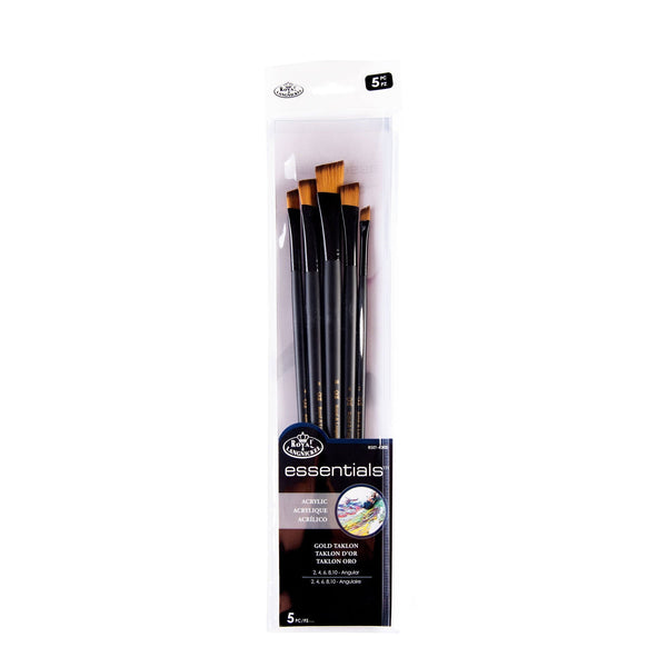 royal and langnickel RSET-4308 | Essentials™ 5pc Gold Taklon Variety Brush Set 4308