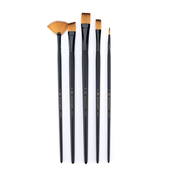 Royal And Langnickel RSET-4309 | Essentials™ 5pc Gold Taklon Variety Brush Set 4309