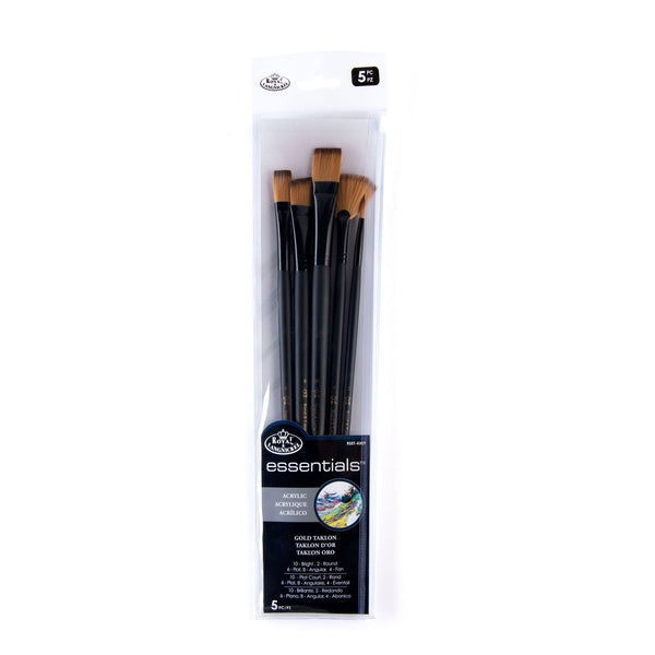 royal and langnickel RSET-4309 | Essentials™ 5pc Gold Taklon Variety Brush Set 4309