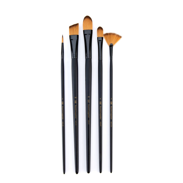 Royal And Langnickel RSET-4310 | Essentials™ 5pc Gold Taklon Variety Brush Set 4310