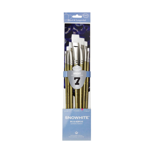 royal and langnickel RSET-4510 | Snowhite™ 7pc Oil & Acrylic Bright Brush Set