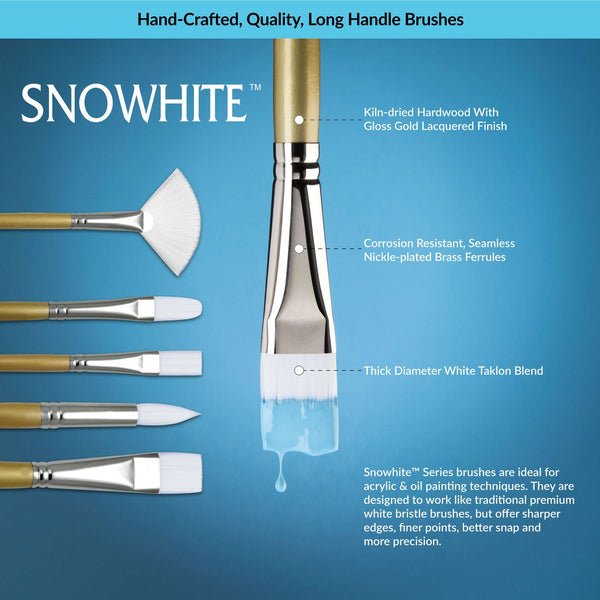 Royal And Langnickel RSET-4520 | Snowhite™ 7pc Oil & Acrylic Filbert Brush Set