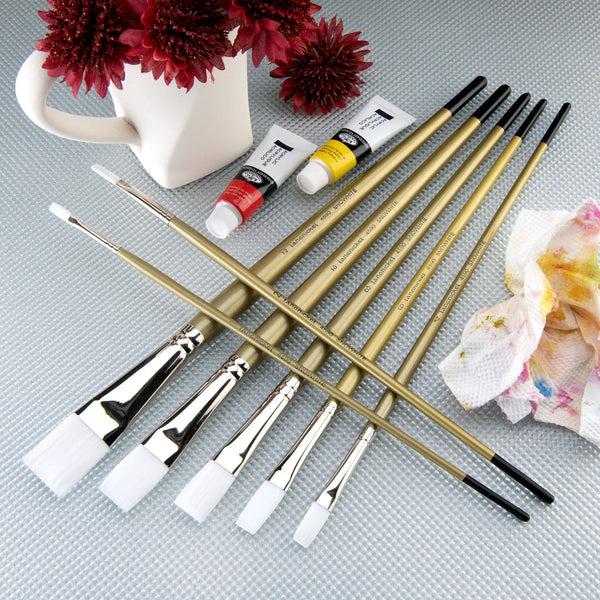 Royal And Langnickel RSET-4590 | Snowhite™ 7pc Oil & Acrylic Flat Brush Set