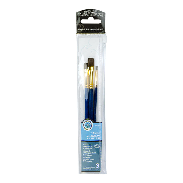 royal and langnickel RSET-9105 | 3pc Camel Hair Shader Brush Set