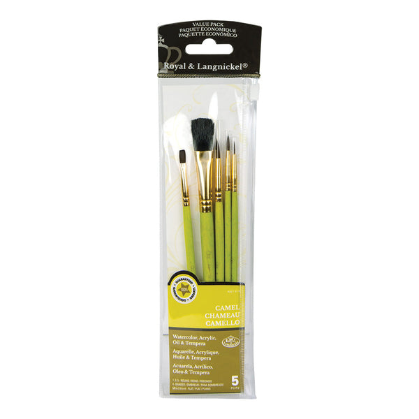 royal and langnickel RSET-9119 | 5pc Camel Hair Variety Brush Set