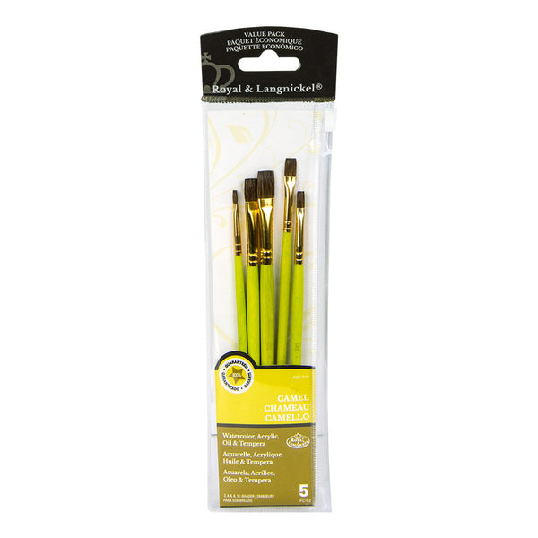 royal and langnickel RSET-9120 | 5pc Camel Hair Shader Brush Set