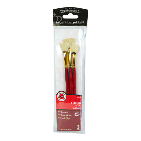royal and langnickel RSET-9125 | 3pc Bristle Fan Brush Set