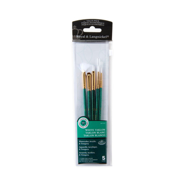 royal and langnickel RSET-9141 | 5pc White Taklon Variety Brush Set