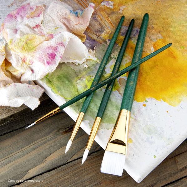 Royal And Langnickel RSET-9145 | 4pc White Taklon Round/Wash Brush Set