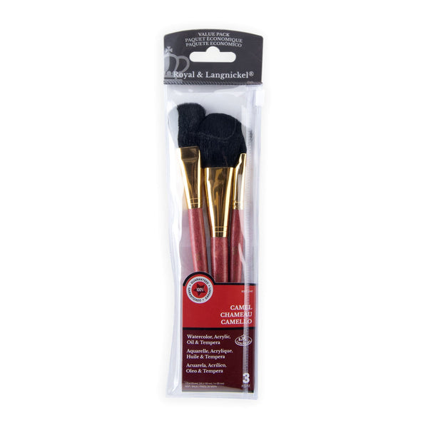royal and langnickel RSET-9147 | 3pc Camel Hair Mop Brush Set
