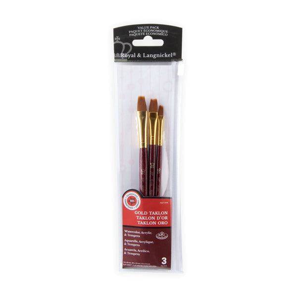 royal and langnickel RSET-9148 | 3pc Golden Taklon Flat Comb™ Brush Set