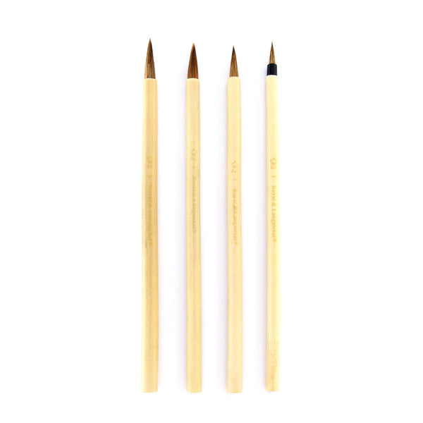 Royal And Langnickel RSET-9149 | 4pc Camel Hair Bamboo Brush Set