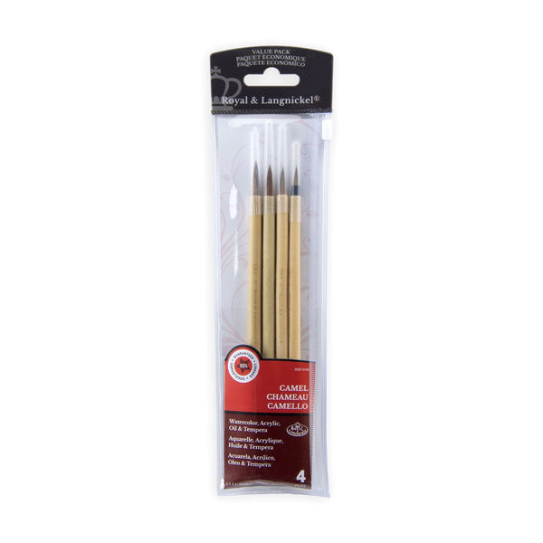 royal and langnickel RSET-9149 | 4pc Camel Hair Bamboo Brush Set