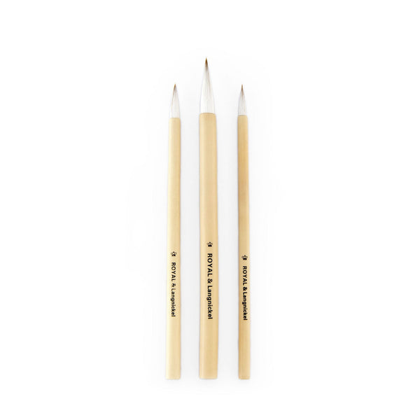 Royal And Langnickel RSET-9150 | 3pc White Camel Hair Bamboo Brush Set