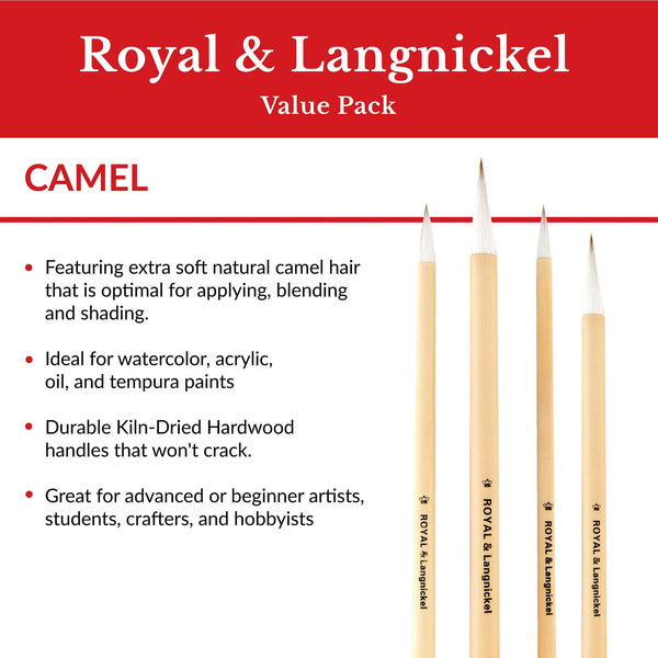 Royal And Langnickel RSET-9150 | 3pc White Camel Hair Bamboo Brush Set