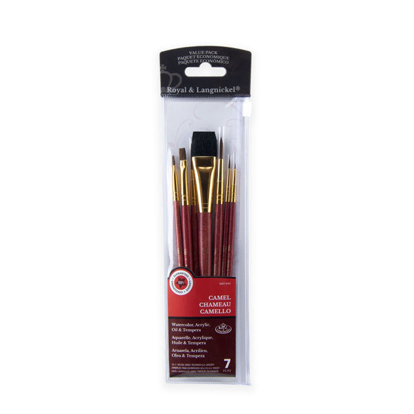 royal and langnickel RSET-9151 | 7pc Camel Hair Variety Brush Set