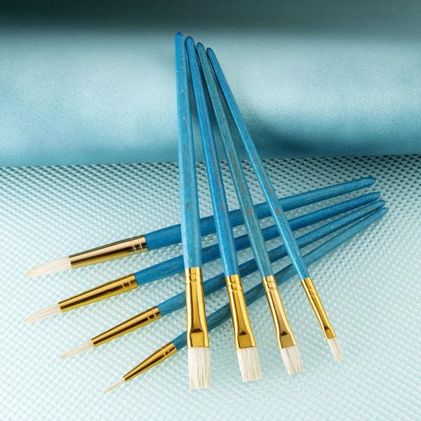 Royal And Langnickel RSET-9154 | 8pc White Bristle Round/Flat Brush Set