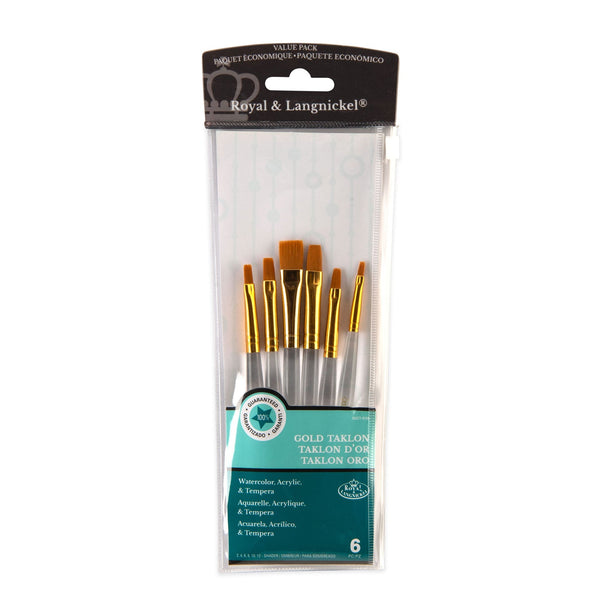 royal and langnickel RSET-9159 | 6pc Golden Taklon Shader Brush Set